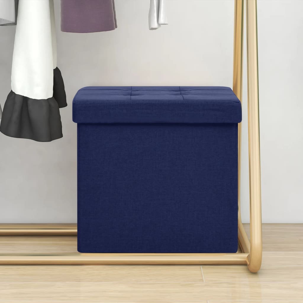 foldbar puf kunstlærred blå
