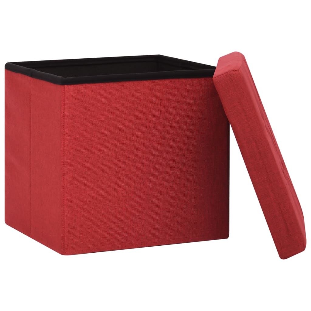 foldbar puf kunstlærred vinrød