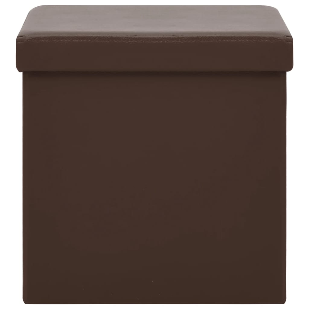 foldbar opbevaringspuf PVC brun