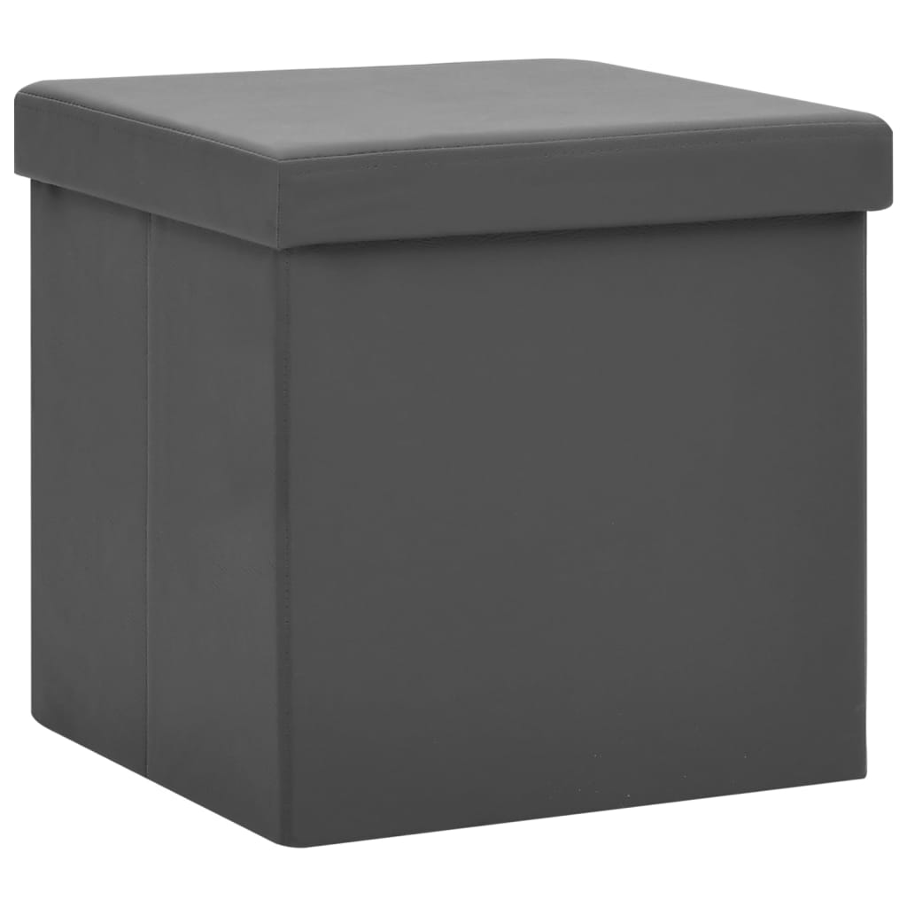 foldbar opbevaringspuf PVC grå