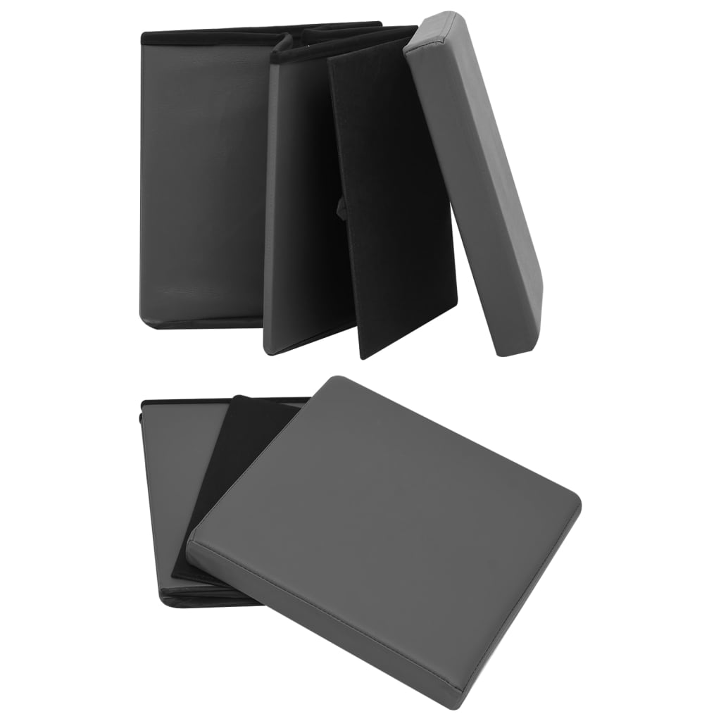 foldbar opbevaringspuf PVC grå