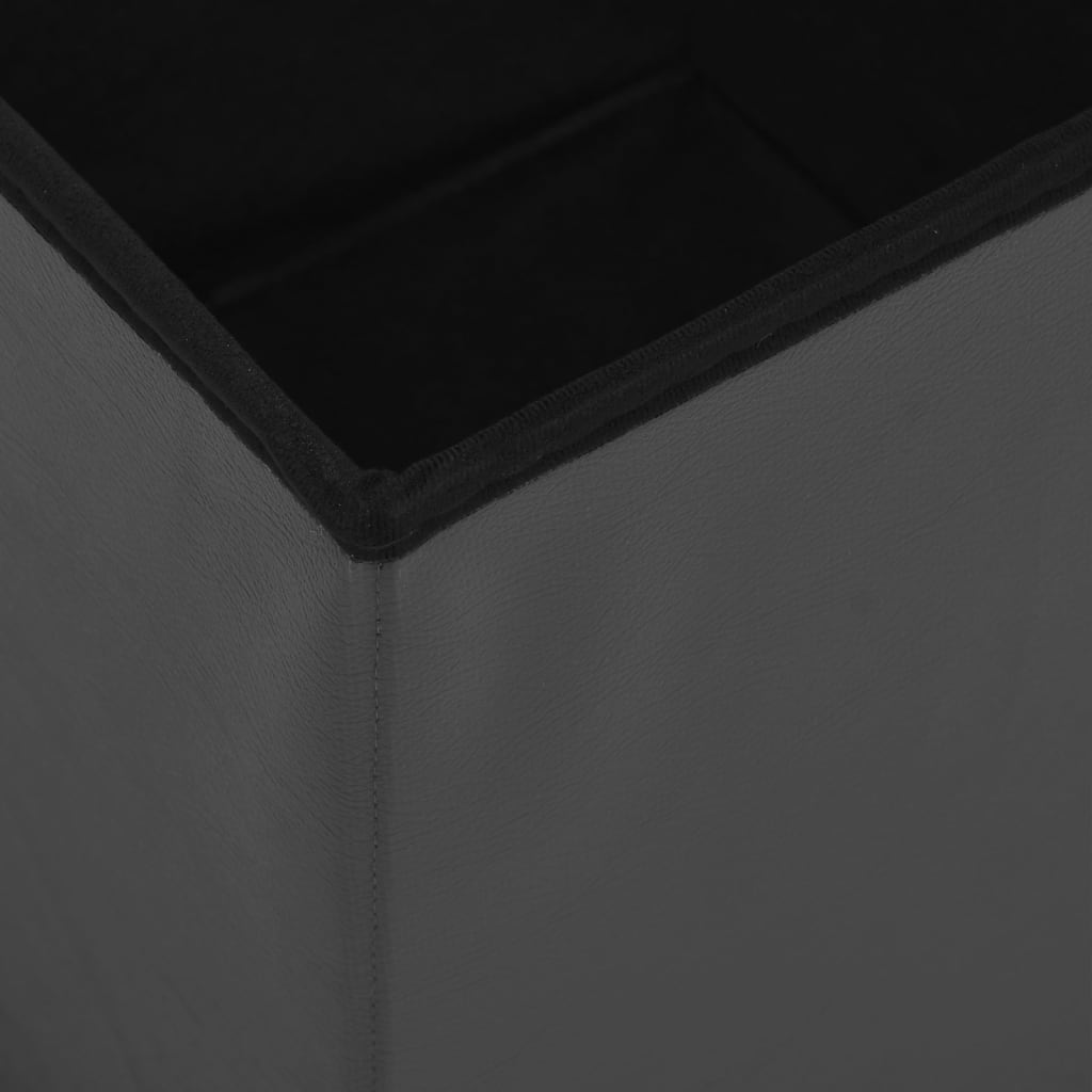 foldbar opbevaringspuf PVC grå