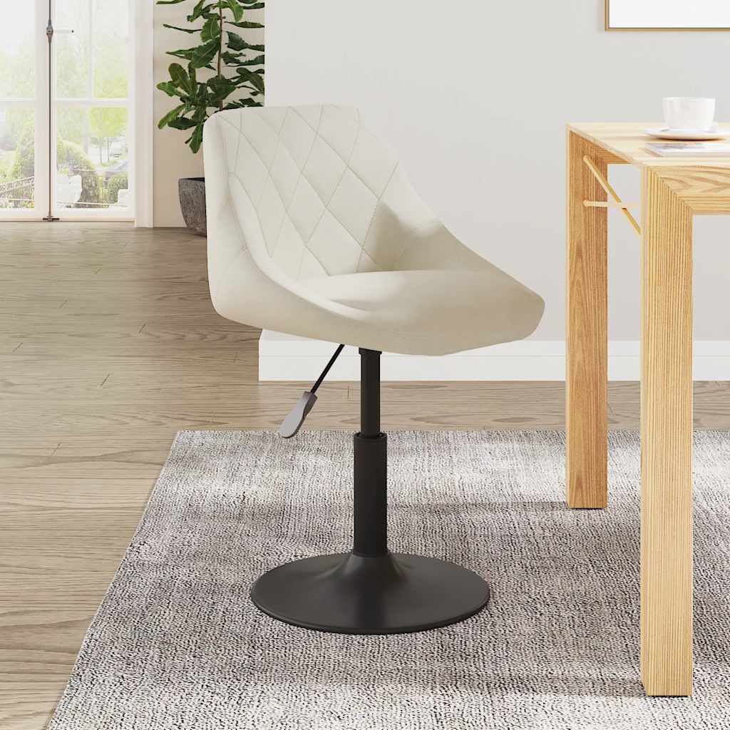 spisebordsstol fløjl cremefarvet