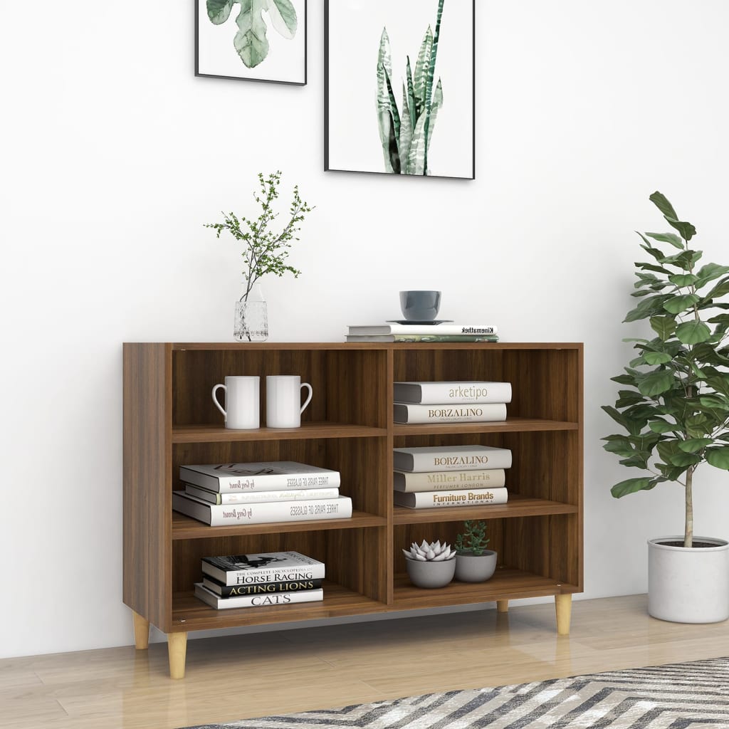 skænk 103,5x35x70 cm konstrueret træ brun egetræsfarve