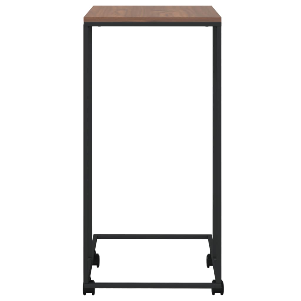 sidebord med hjul 40x30x63,5 cm konstrueret træ sort