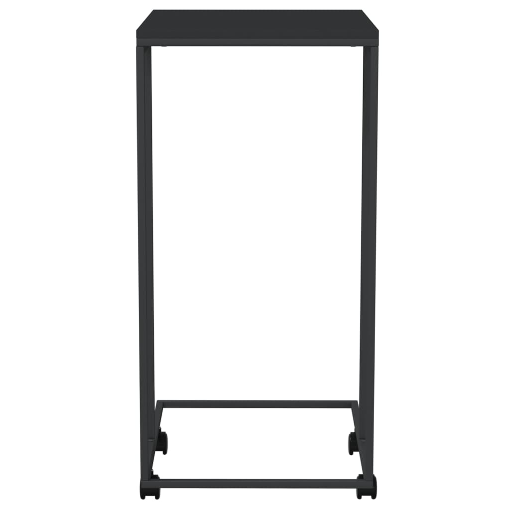 sidebord med hjul 40x30x63,5 cm konstrueret træ sort