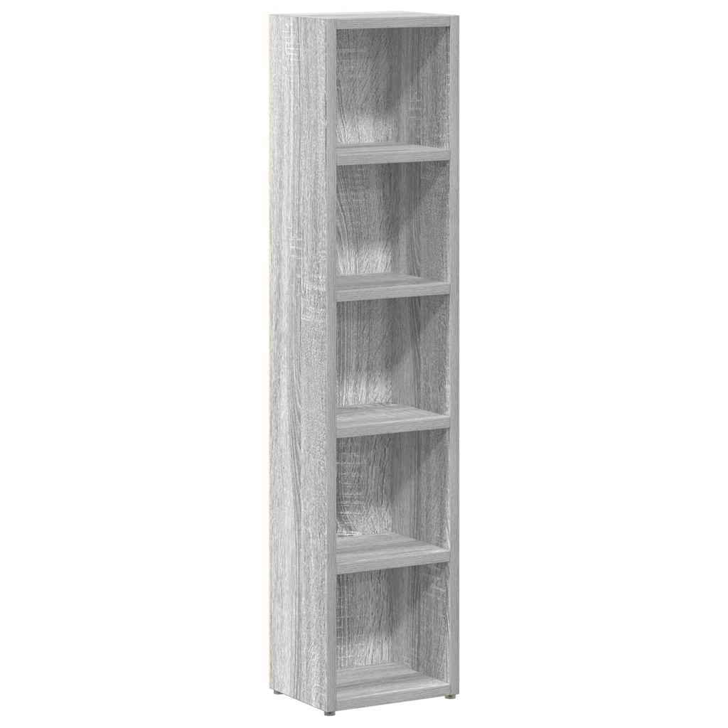 cd-reoler 2 stk. 21x16x93,5 cm konstrueret træ grå sonoma-eg