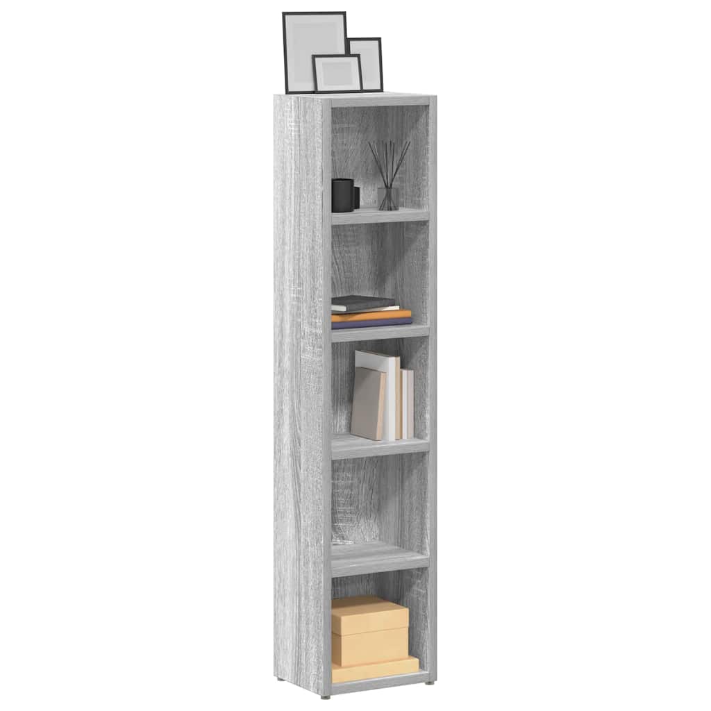 cd-reoler 2 stk. 21x16x93,5 cm konstrueret træ grå sonoma-eg