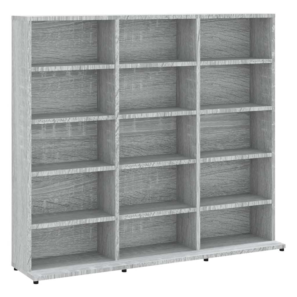 cd-reol 100x23x89,5 cm konstrueret træ grå sonoma
