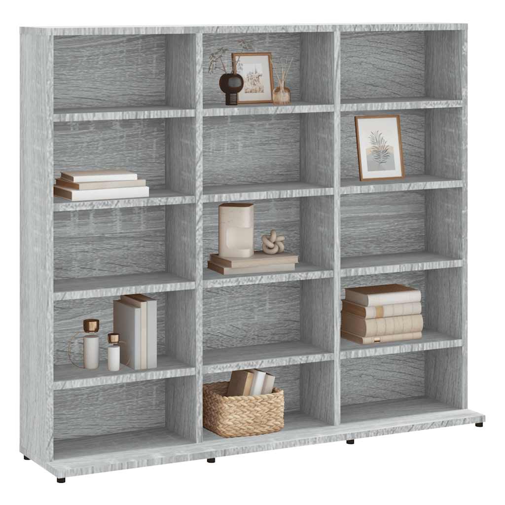 cd-reol 100x23x89,5 cm konstrueret træ grå sonoma