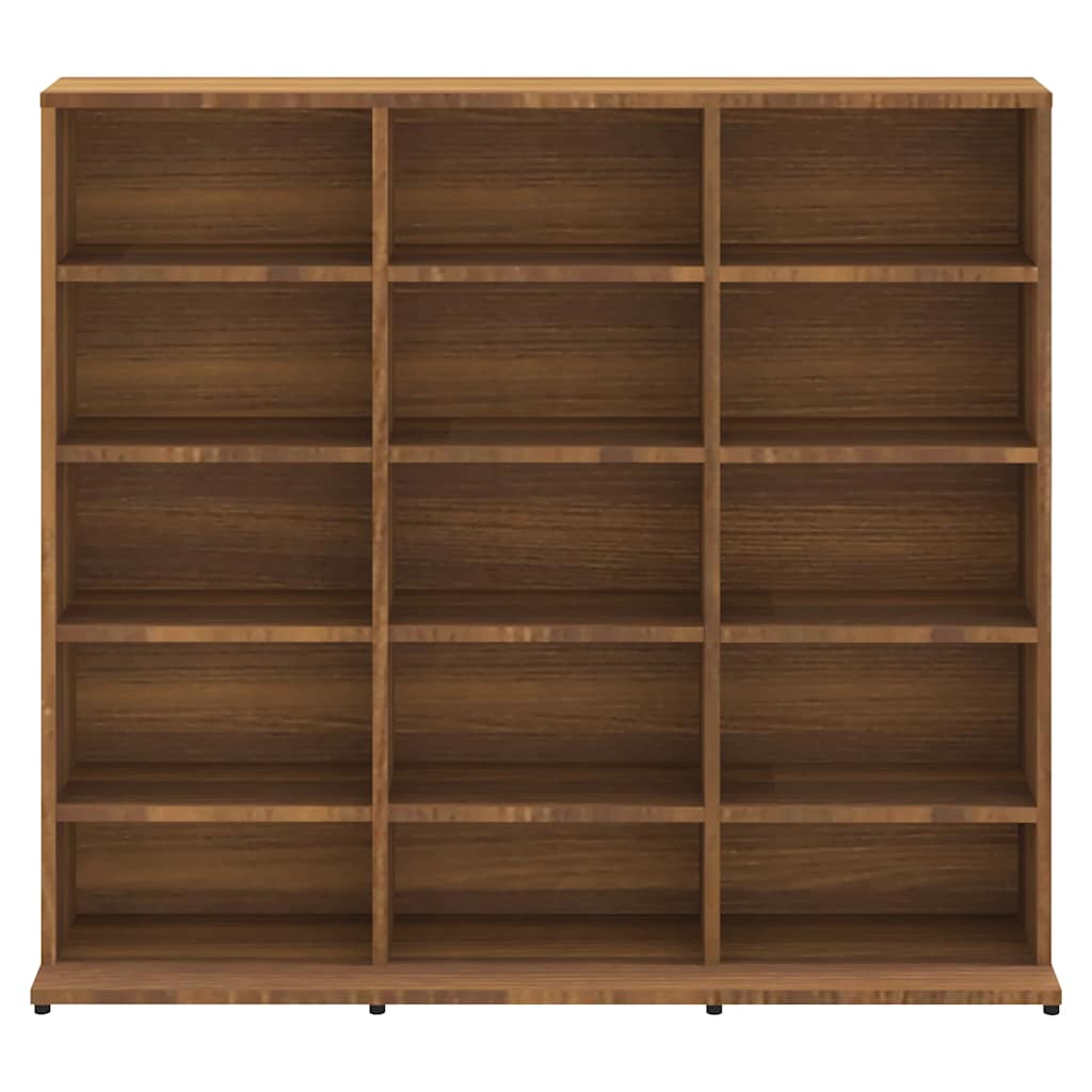 cd-reol 100x23x89,5 cm konstrueret træ brun egetræsfarve
