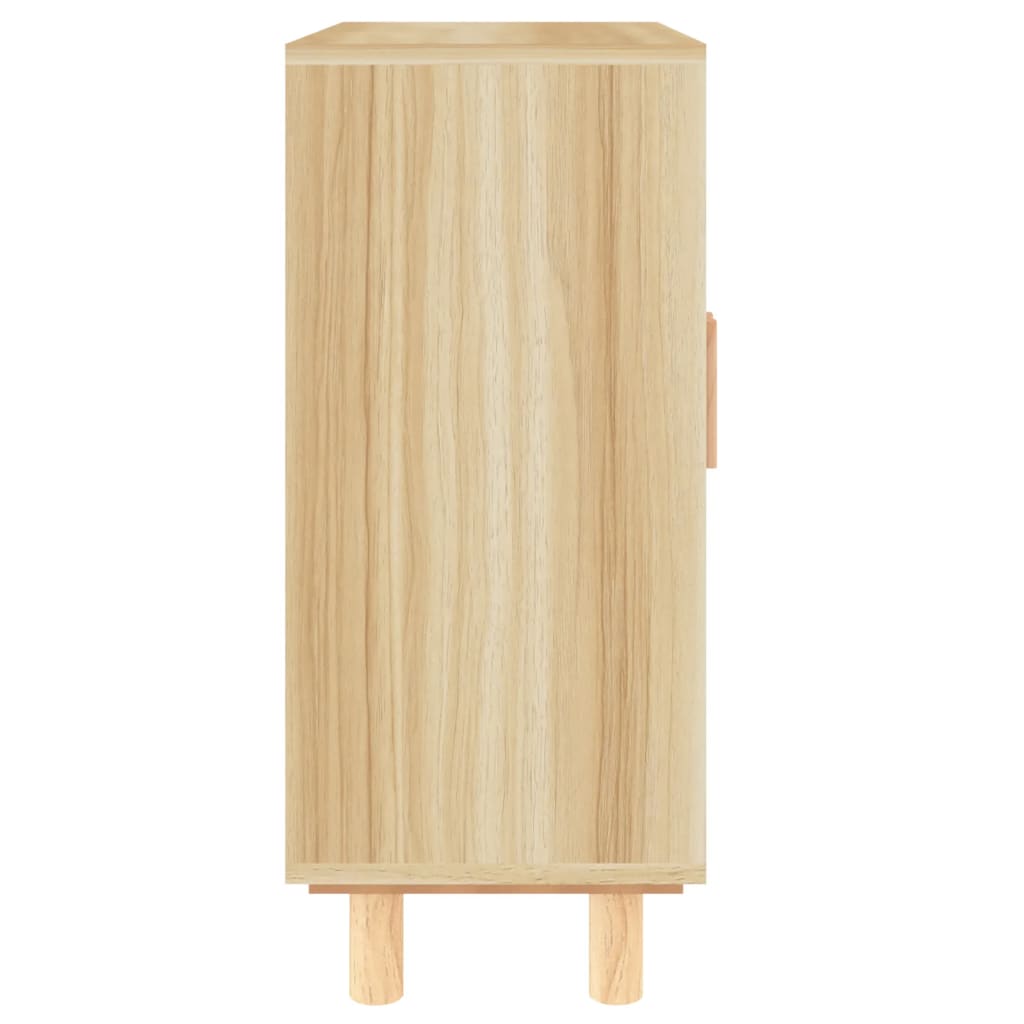 skænk 60x30x70 cm massivt fyrretræ og naturlig rattan brun