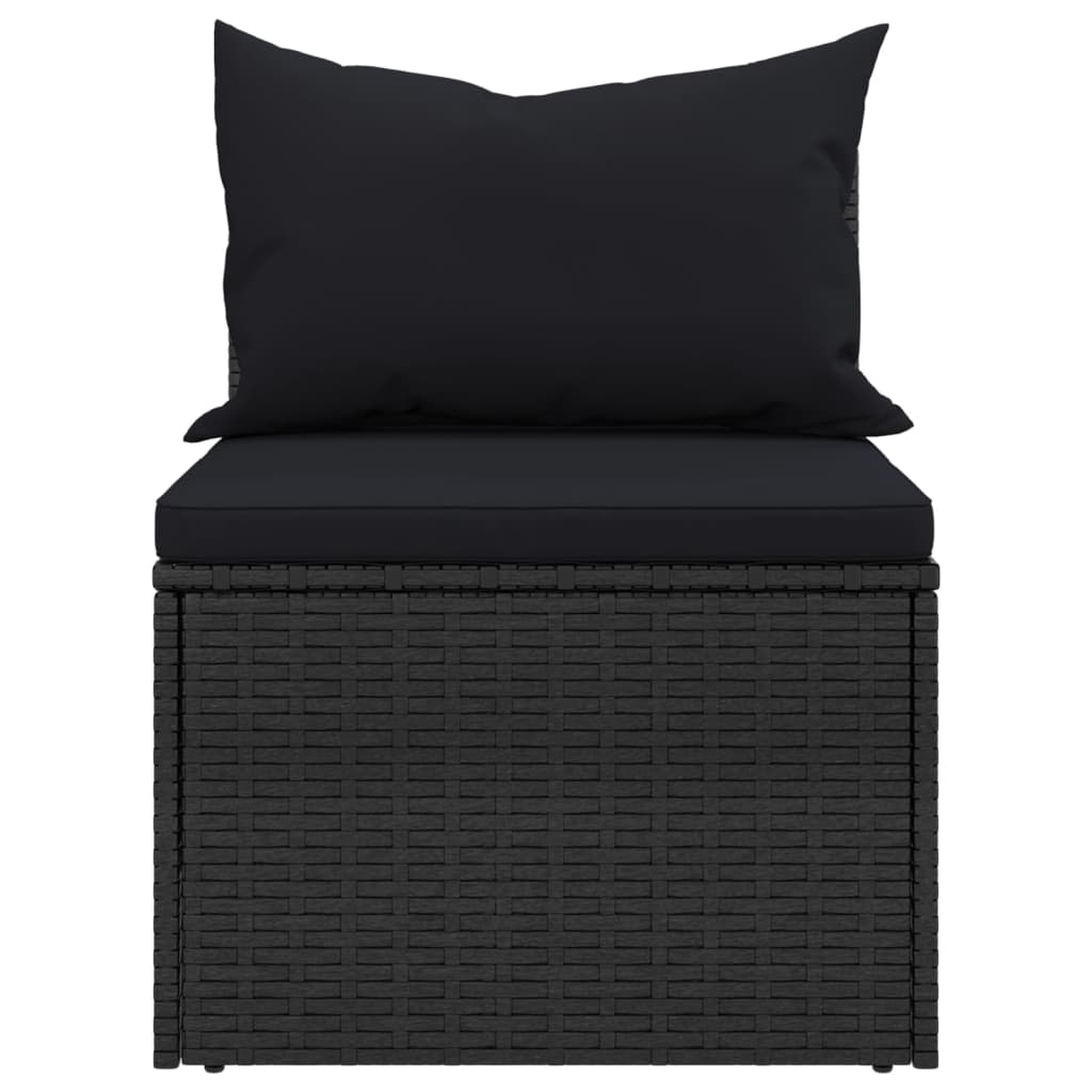 midtermoduler til havesofa 2 stk. med hynder polyrattan sort