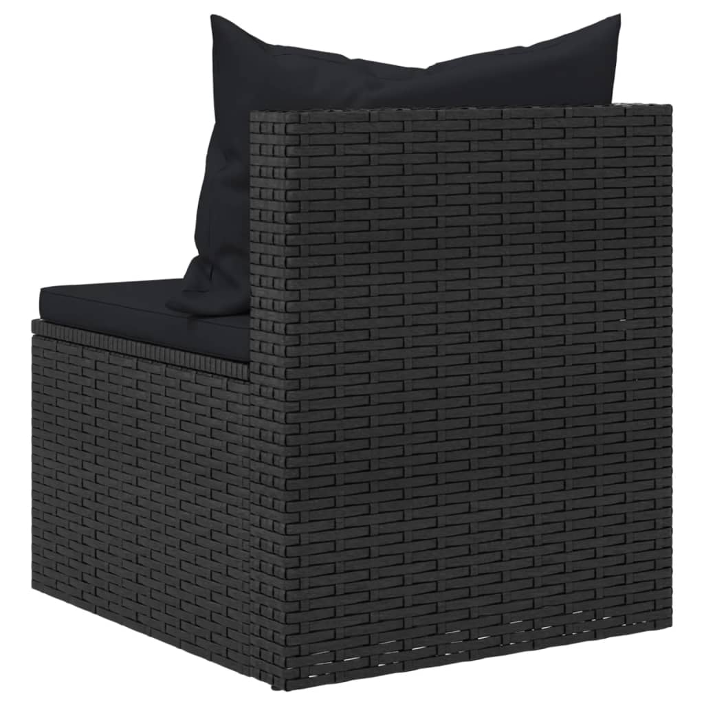 midtermoduler til havesofa 2 stk. med hynder polyrattan sort