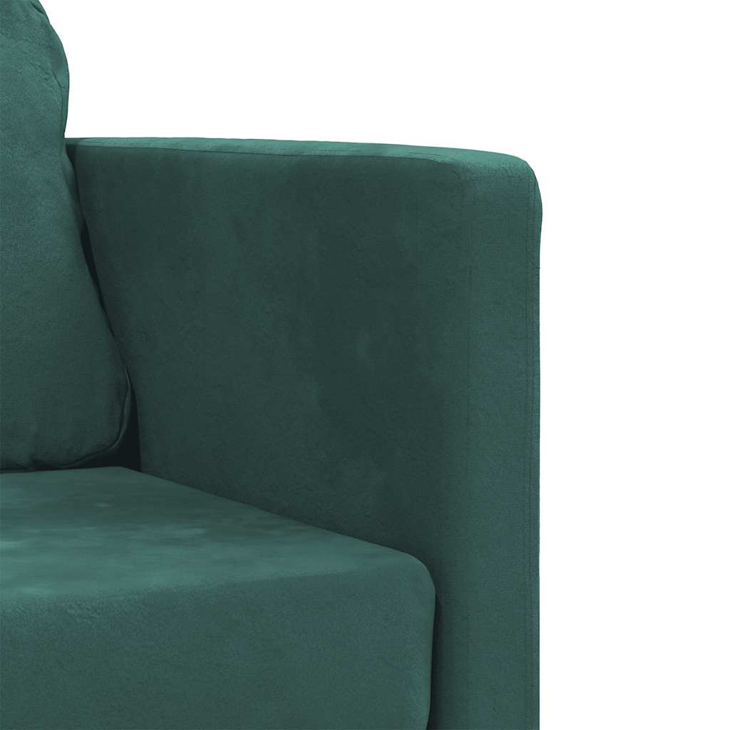 2-i-1 sovesofa 122x204x55 cm velour mørkegrøn