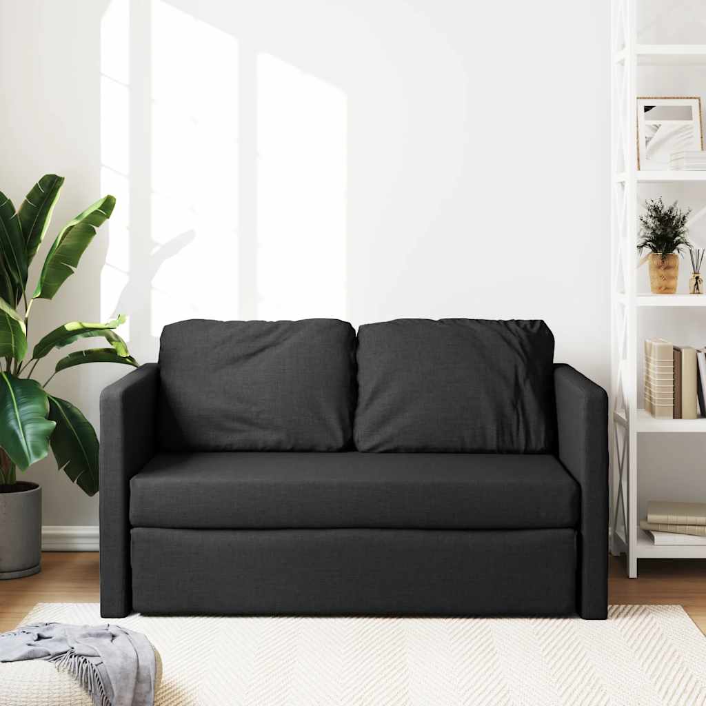 2-i-1 sovesofa 112x174x55 cm stof sort