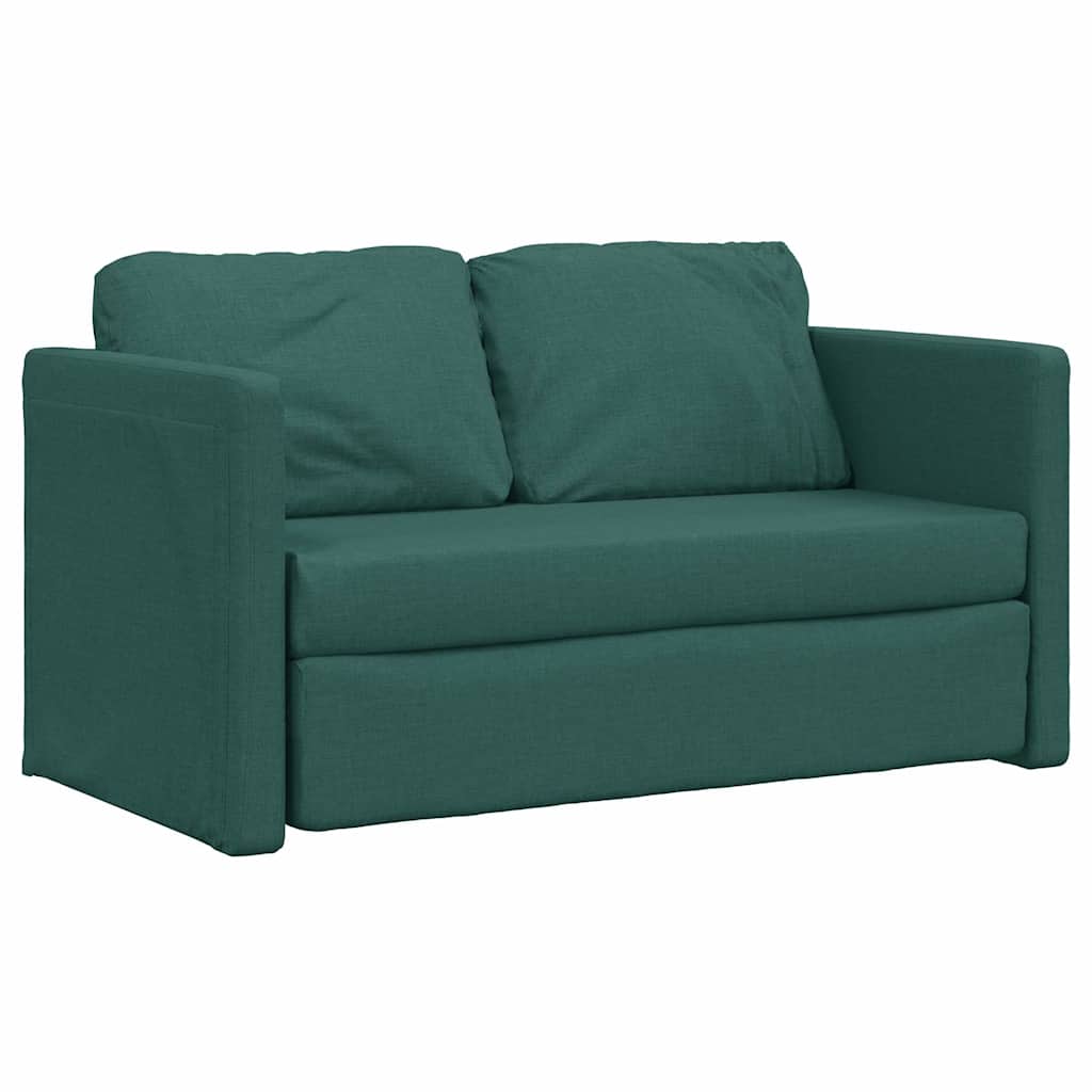 2-i-1 sovesofa 112x174x55 cm stof mørkegrøn
