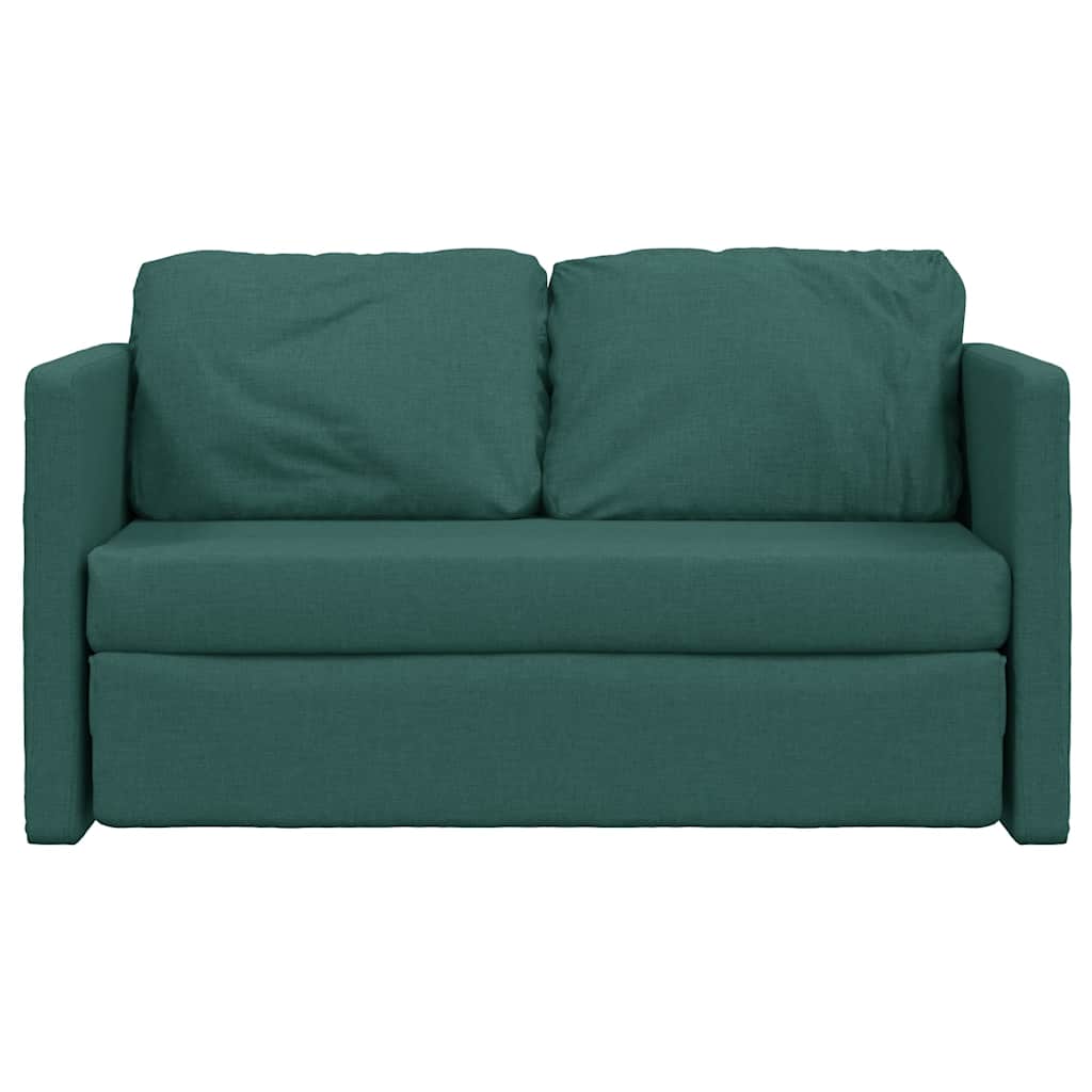 2-i-1 sovesofa 112x174x55 cm stof mørkegrøn