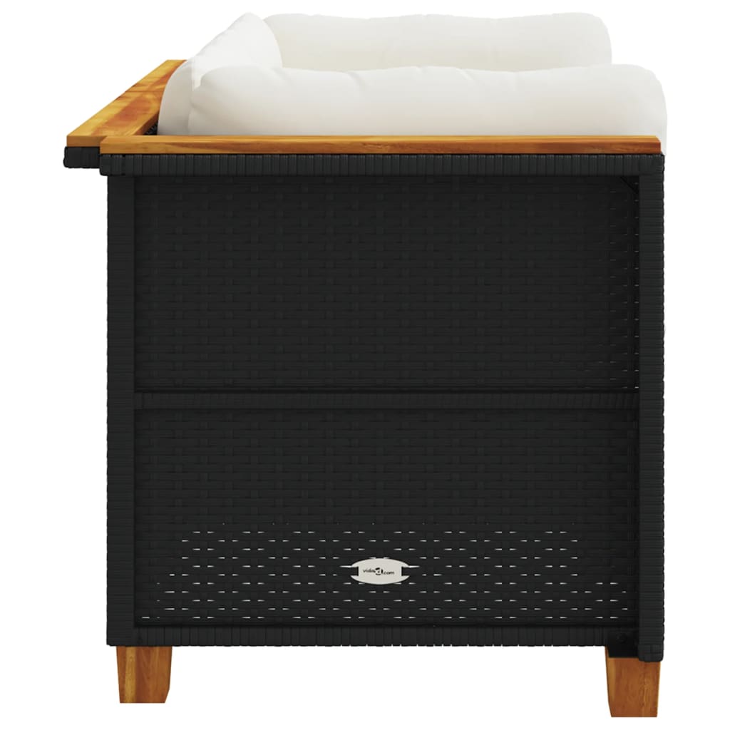 hjørnemoduler til havesofa 2 stk. med hynder polyrattan sort