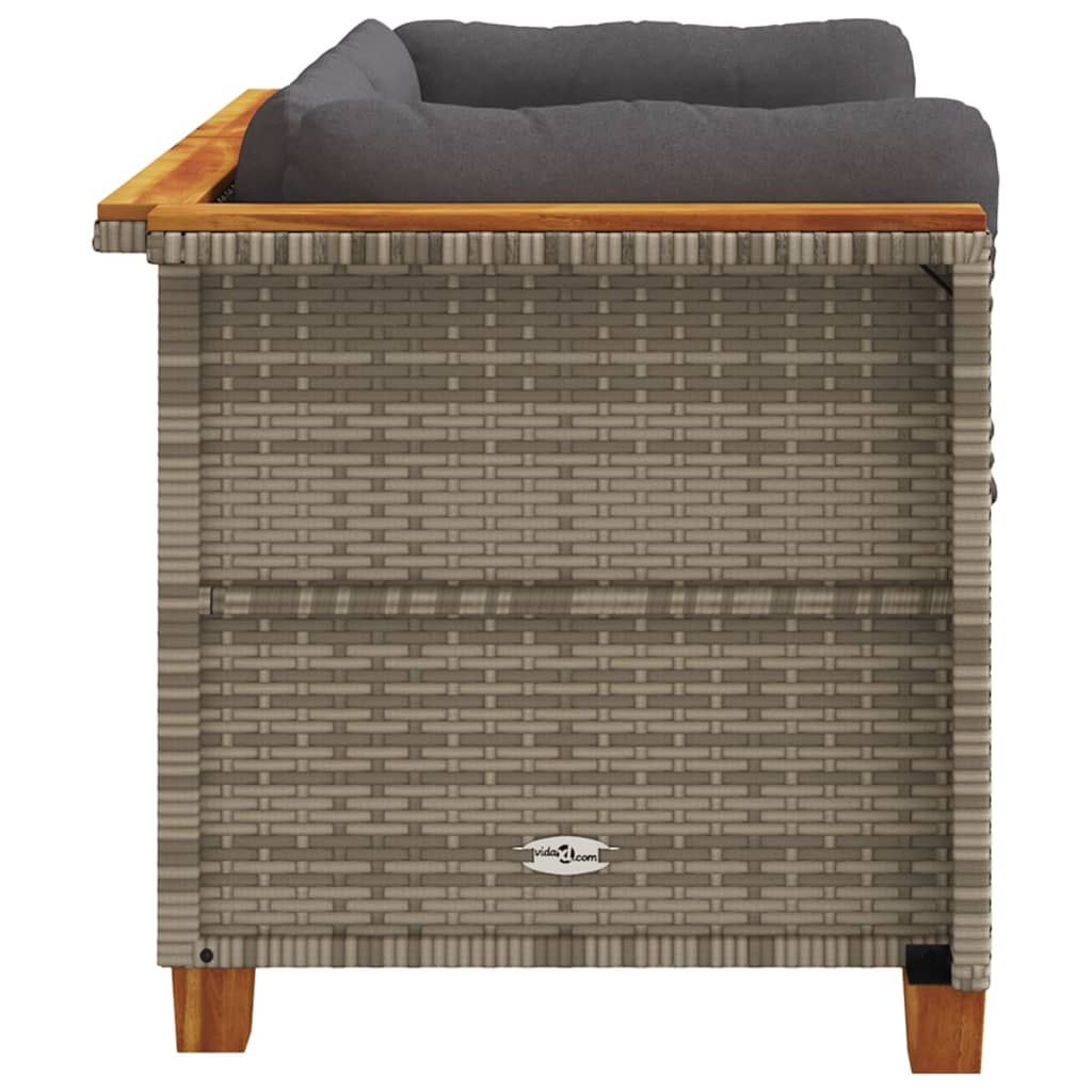 hjørnemoduler til havesofa 2 stk. med hynder polyrattan grå