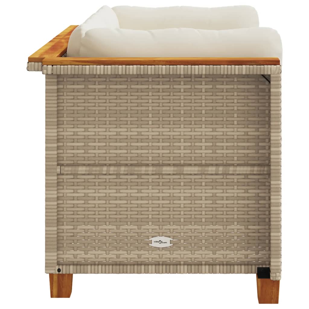 hjørnemoduler til havesofa 2 stk. med hynder polyrattan beige