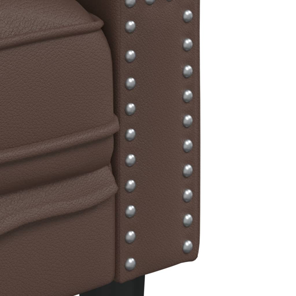2-personers Chesterfield-sofa kunstlæder brun