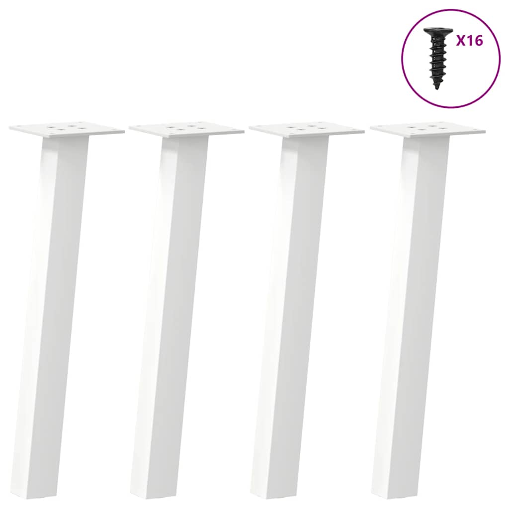 sofabordsben 4 stk. hvid 42 cm stål