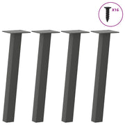 sofabordsben 4 stk. antracit 42 cm stål