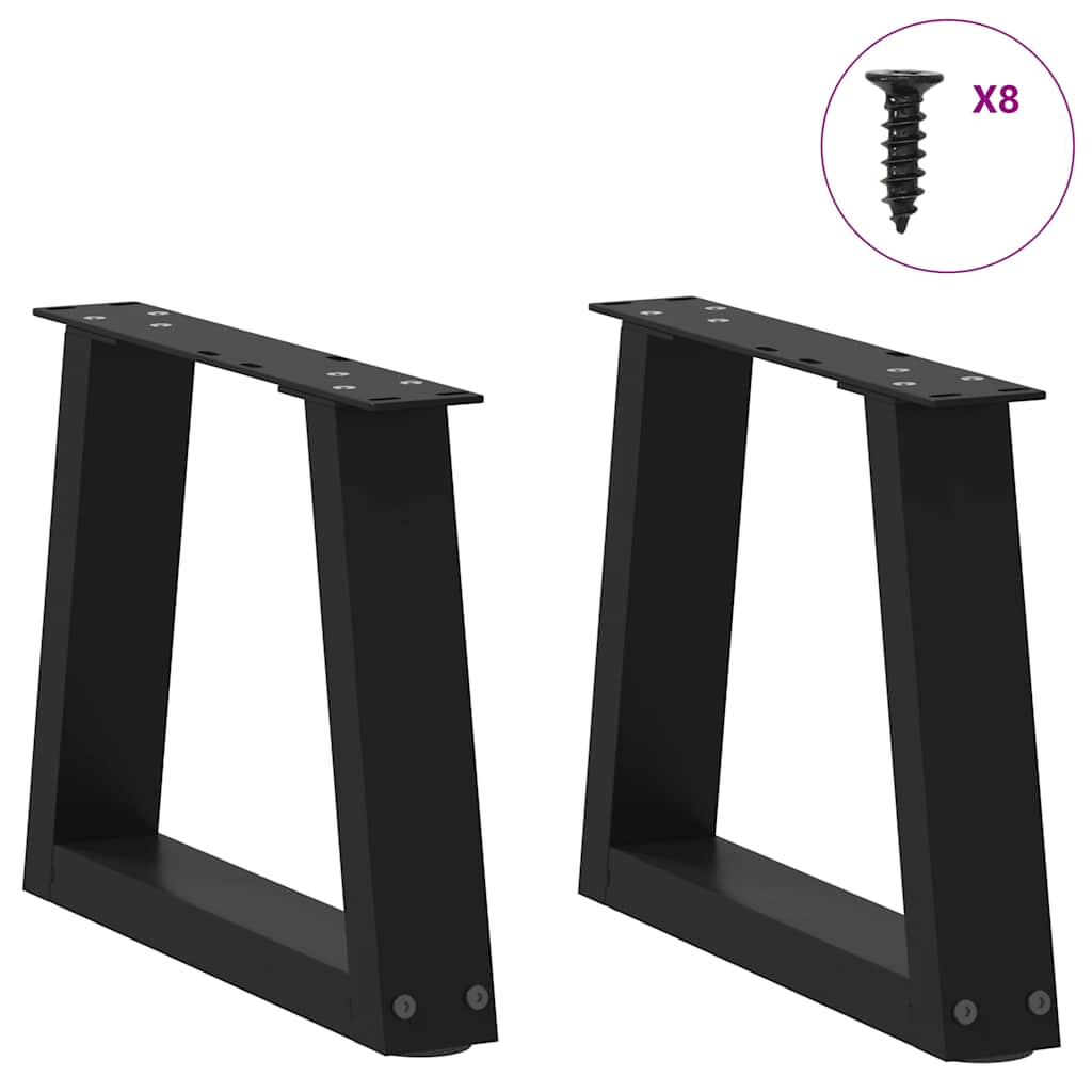 sofabordsben V-formet 2 stk. sort 30x(30-31,3) cm stål