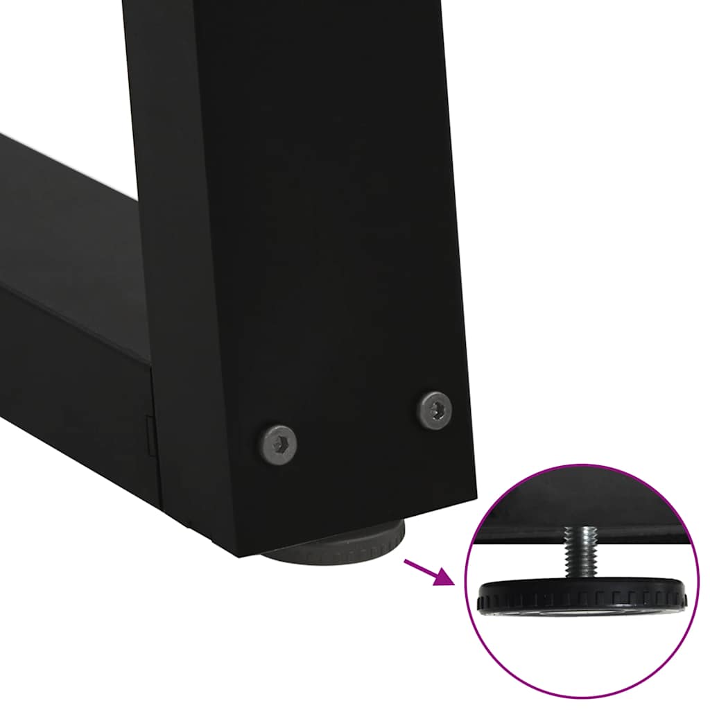 sofabordsben V-formet 2 stk. sort 30x(30-31,3) cm stål