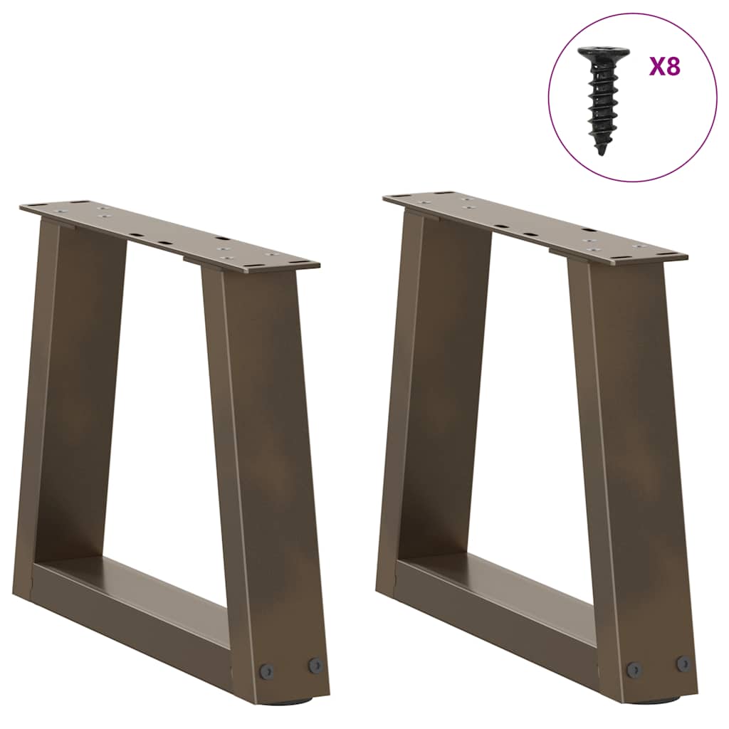 sofabordsben V-formet 2 stk. naturstål 30x(30-31,3) cm stål