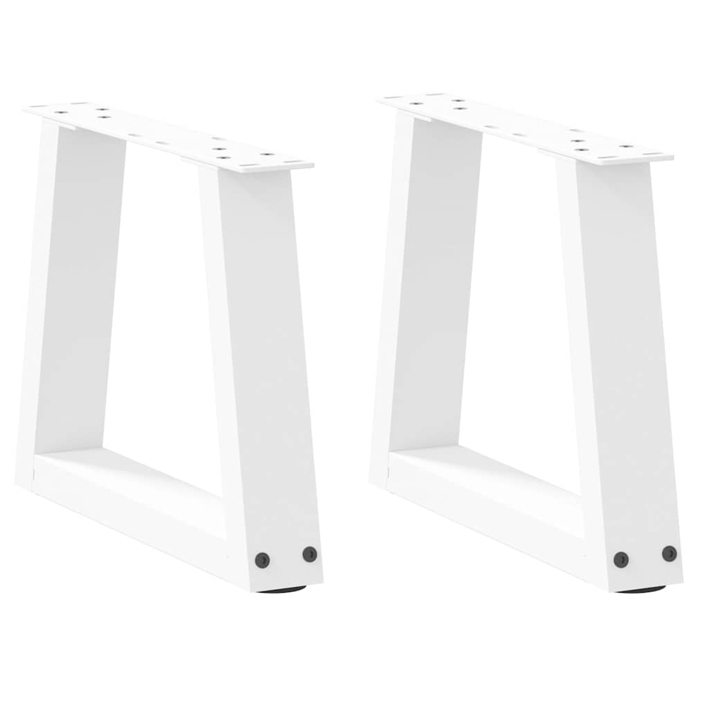 sofabordsben V-formet 2 stk. hvid 40x(30-31,3) cm stål