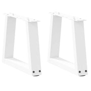 sofabordsben V-formet 2 stk. hvid 40x(30-31,3) cm stål