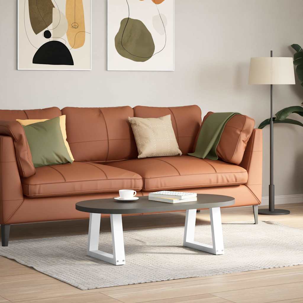 sofabordsben V-formet 2 stk. hvid 40x(30-31,3) cm stål