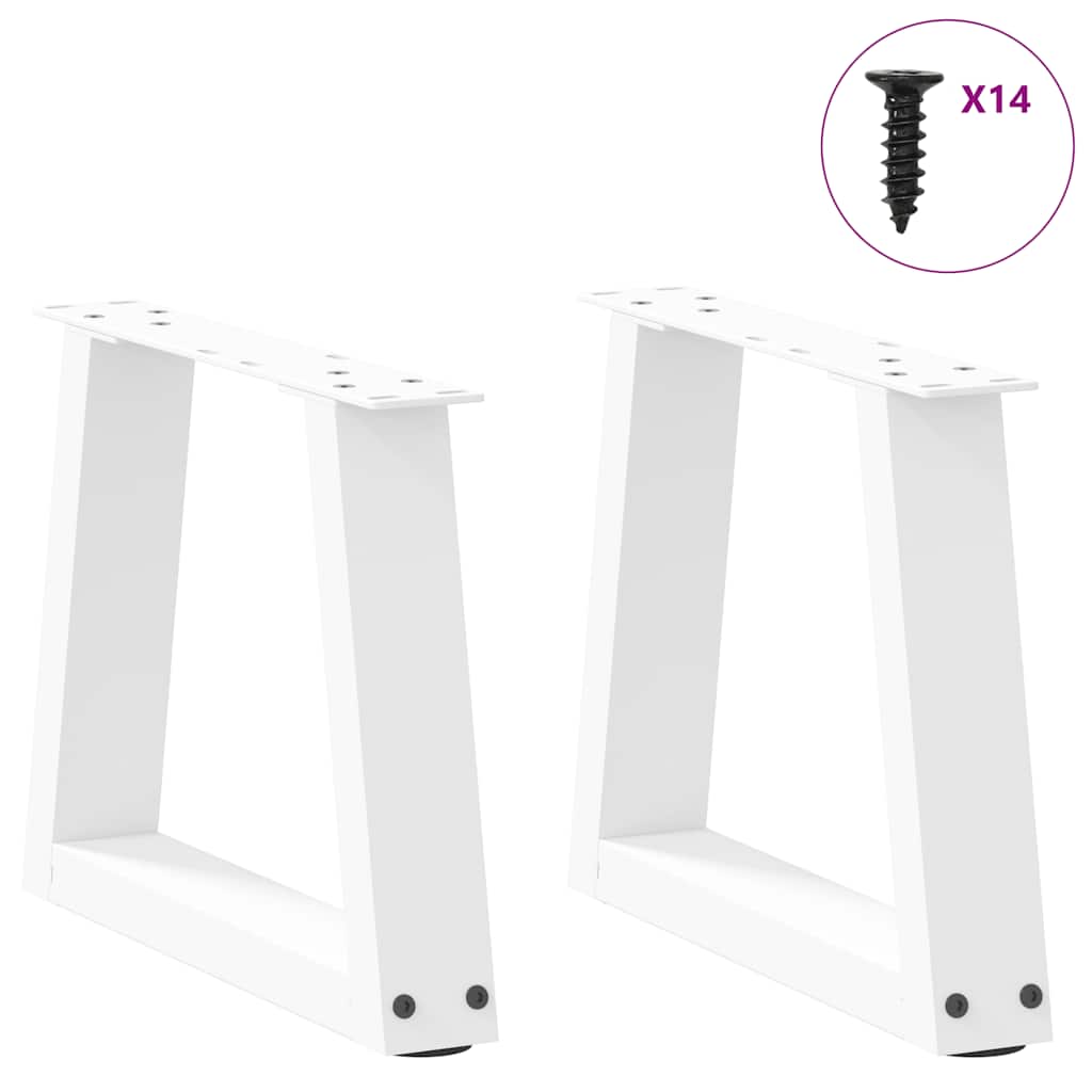 sofabordsben V-formet 2 stk. hvid 40x(30-31,3) cm stål