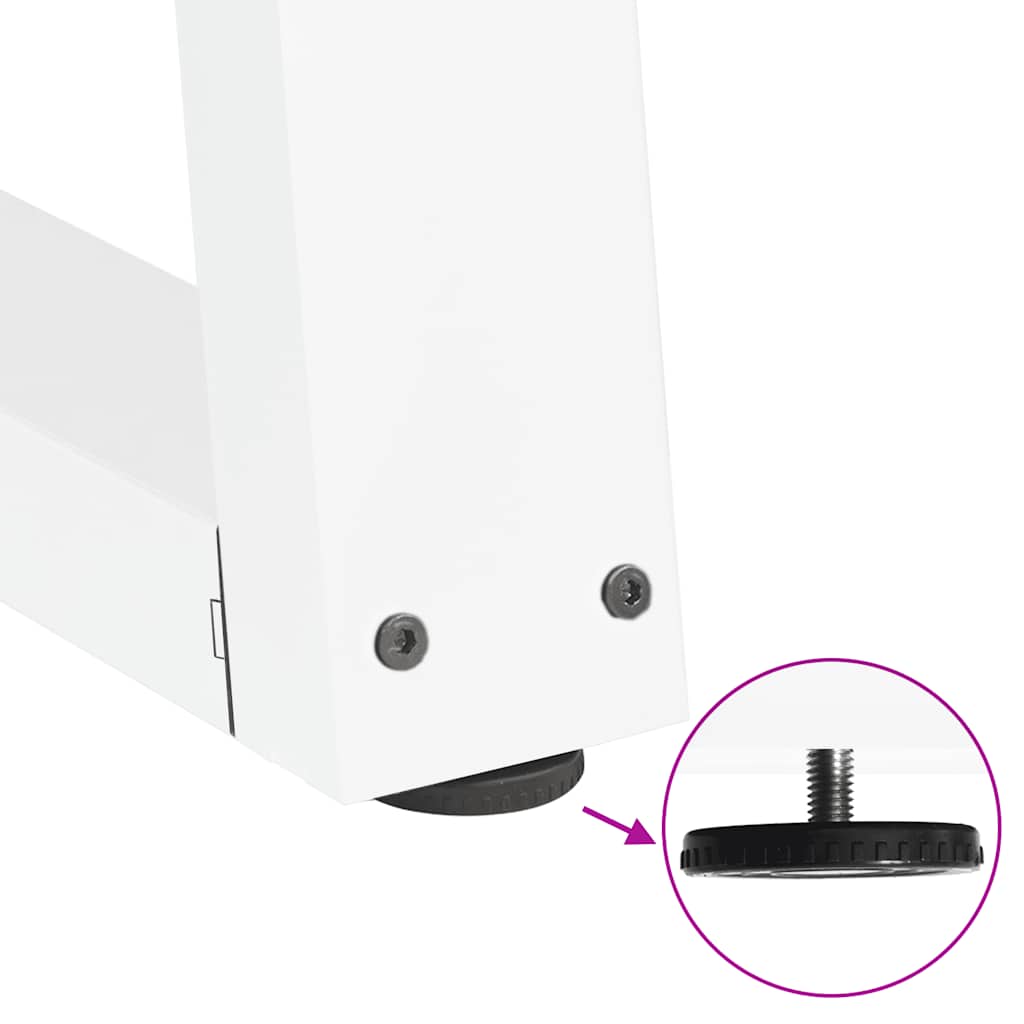 sofabordsben V-formet 2 stk. hvid 40x(30-31,3) cm stål