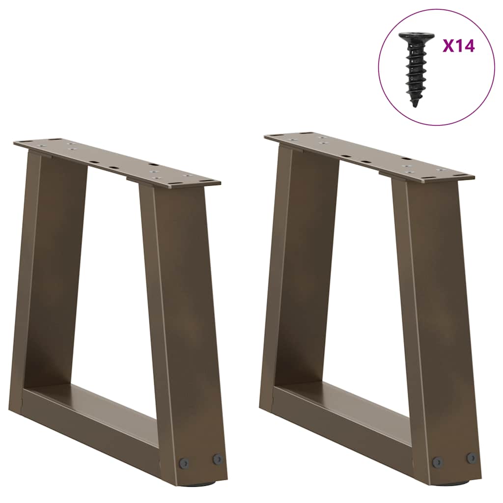 sofabordsben V-formet 2 stk. naturstål 40x(30-31,3) cm stål