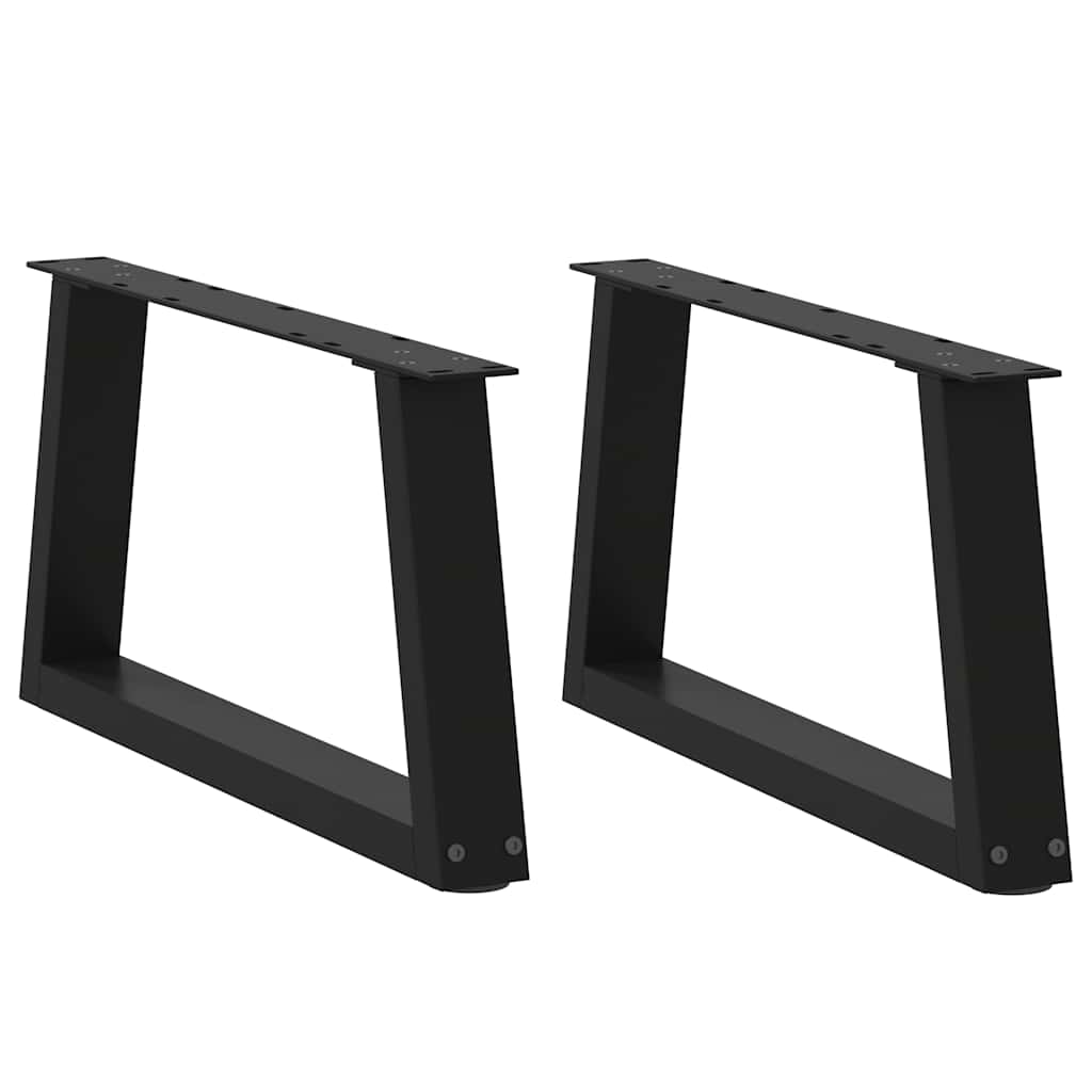 sofabordsben V-formet 2 stk. sort 50x(30-31,3) cm stål