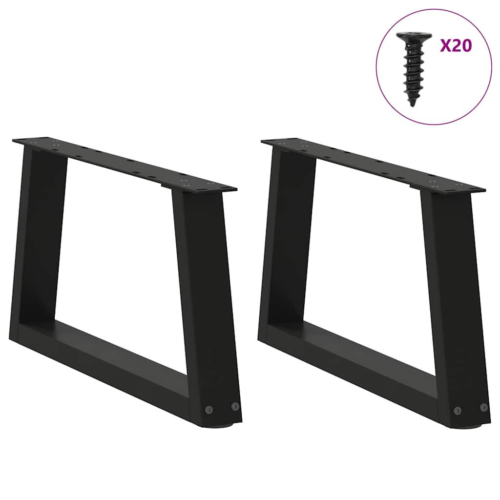 sofabordsben V-formet 2 stk. sort 50x(30-31,3) cm stål
