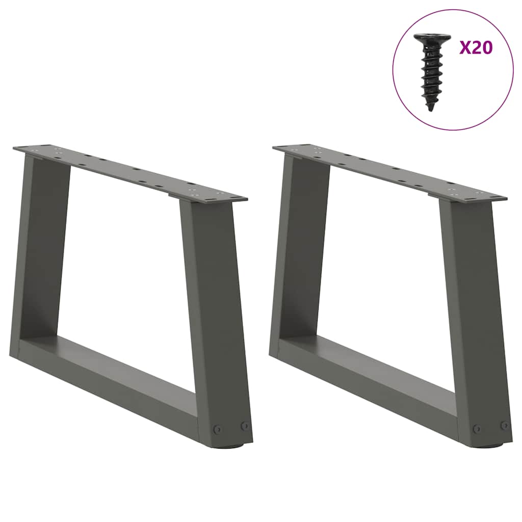 sofabordsben V-formet 2 stk. antracit 50x(30-31,3) cm stål