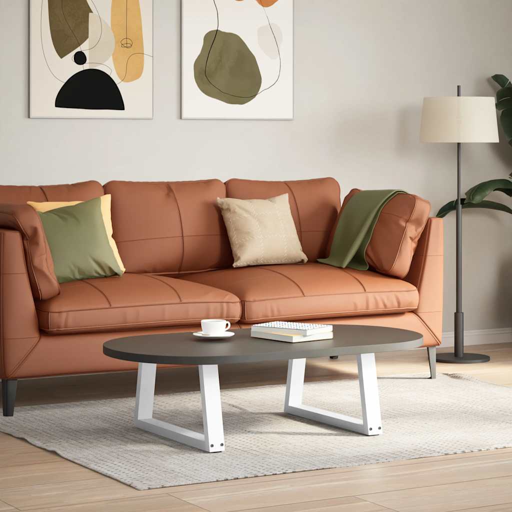 sofabordsben V-formet 2 stk. hvid 60 x (30-31,3) cm stål