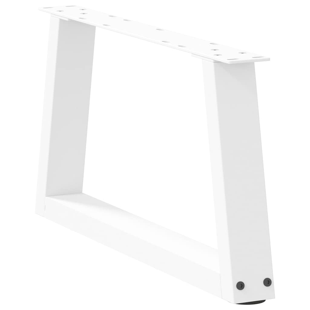sofabordsben V-formet 2 stk. hvid 60 x (30-31,3) cm stål