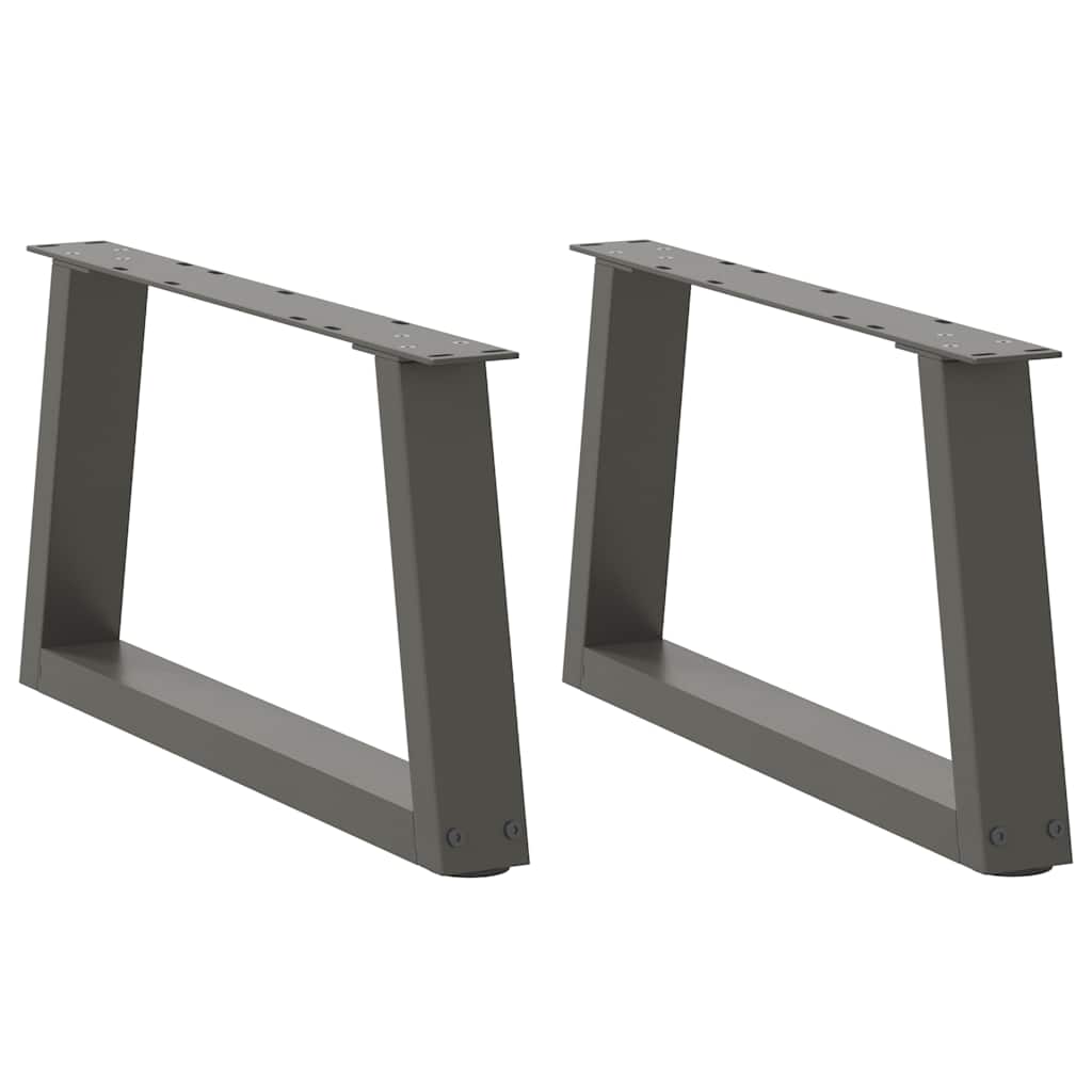 sofabordsben V-formet 2 stk. antracit 60x(30-31,3) cm stål