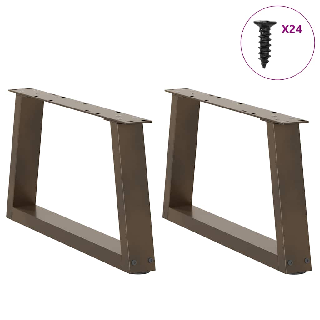 sofabordsben V-formet 2 stk. naturstål 60x(30-31,3) cm stål