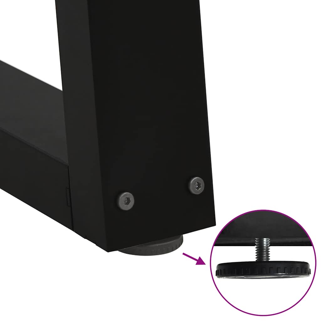 sofabordsben V-formet 2 stk. sort 70 x (30-31,3) cm stål