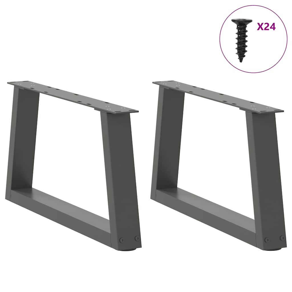 sofabordsben V-formet 2 stk. antracit 70x(30-31,3) cm stål