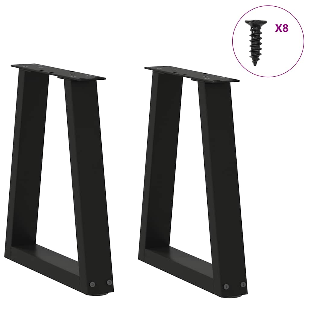 sofabordsben V-formet 2 stk. sort 28 x (42-43,3) cm stål