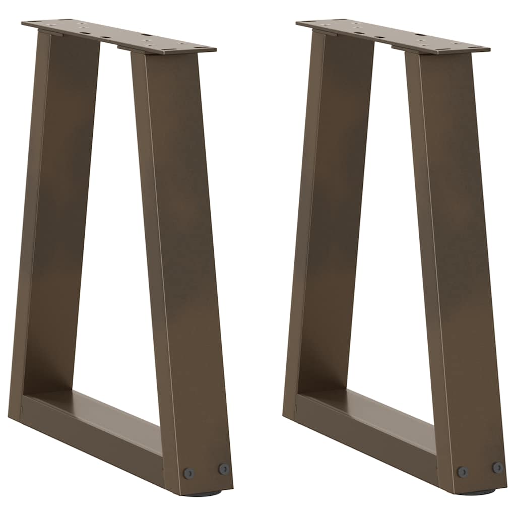sofabordsben V-formet 2 stk. naturstål 28 x (42-43,3) cm stål