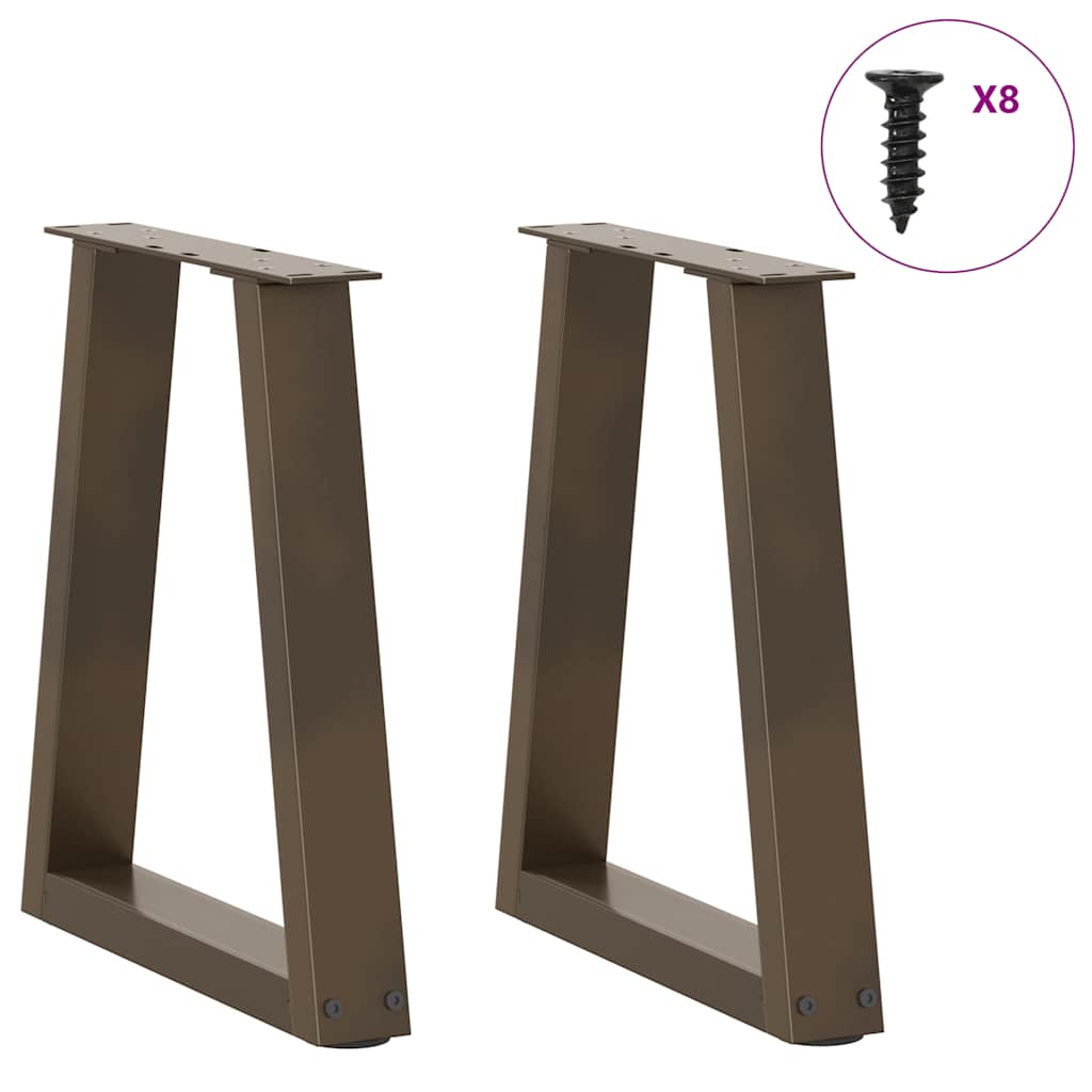 sofabordsben V-formet 2 stk. naturstål 28 x (42-43,3) cm stål