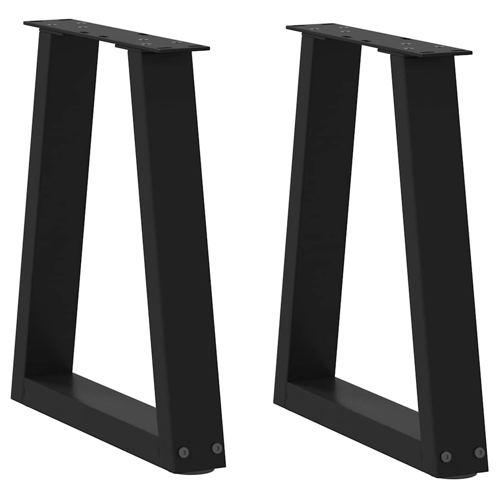 sofabordsben V-formet 2 stk. sort 38 x (42-43,3) cm stål